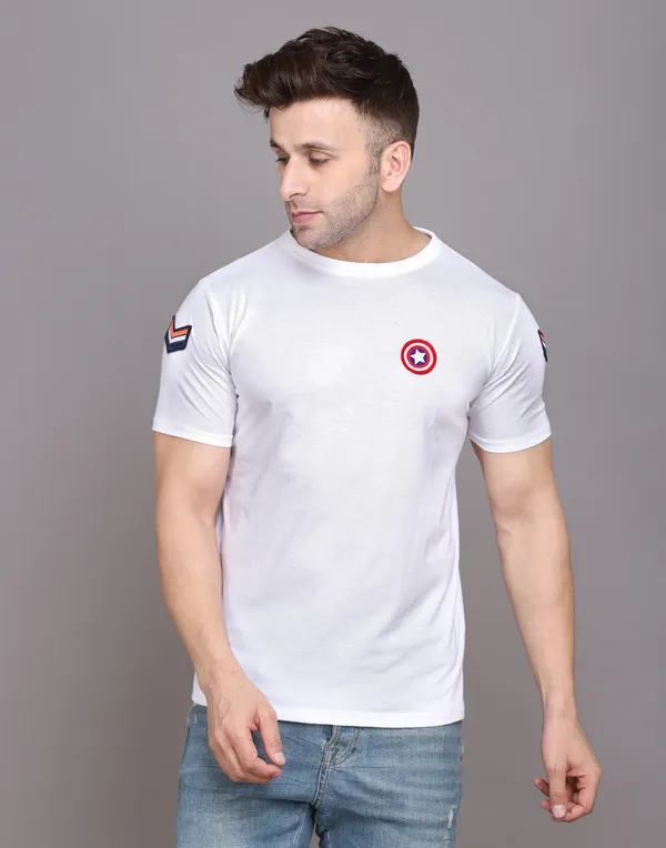 White_Cotton_Blend_Round_Neck_Half_Sleeve_T_Shirt_For_Men