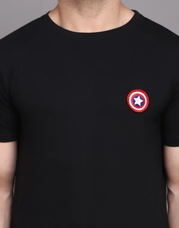 Black_Cotton_Blend_Round_Neck_Half_Sleeve_T_Shirt_For_Men