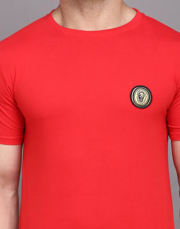 Red_Cotton_Blend_Round_Neck_Half_Sleeve_T_Shirt_For_Men