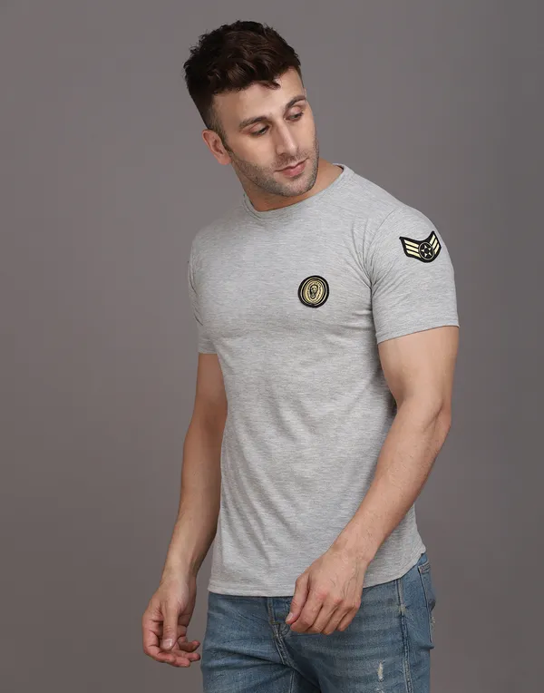 Silver_Cotton_Blend_Round_Neck_Half_Sleeve_T_Shirt_For_Men