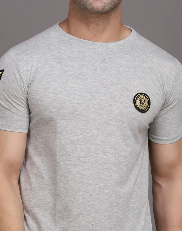 Silver_Cotton_Blend_Round_Neck_Half_Sleeve_T_Shirt_For_Men