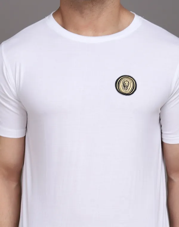 White_Cotton_Blend_Round_Neck_Half_Sleeve_T_Shirt_For_Men
