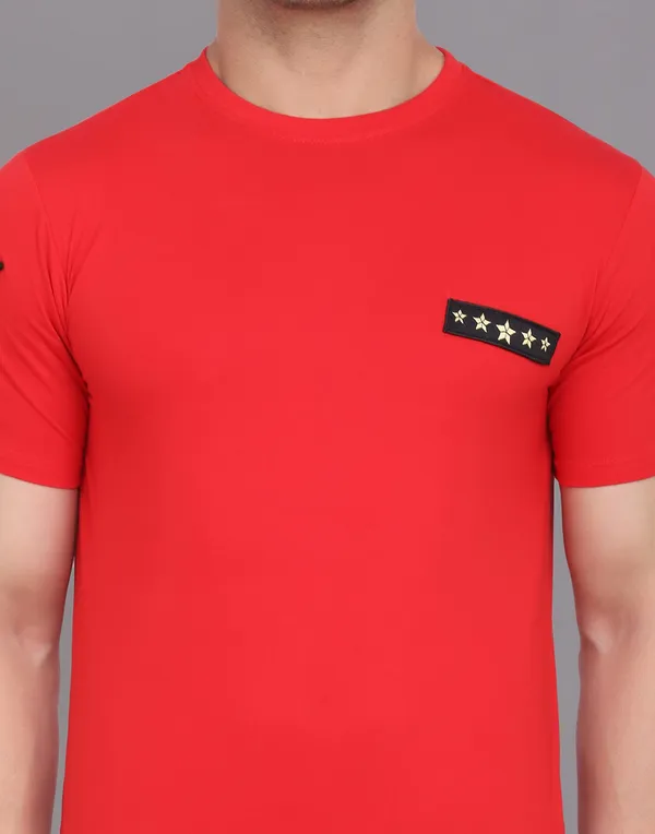 Red_Cotton_Blend_Round_Neck_Half_Sleeve_T-Shirt_For_Men