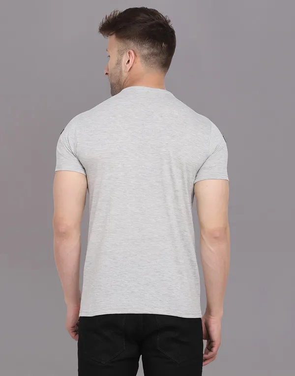 Silver_Cotton_Blend_Round_Neck_Half_Sleeve_T-Shirt_For_Men