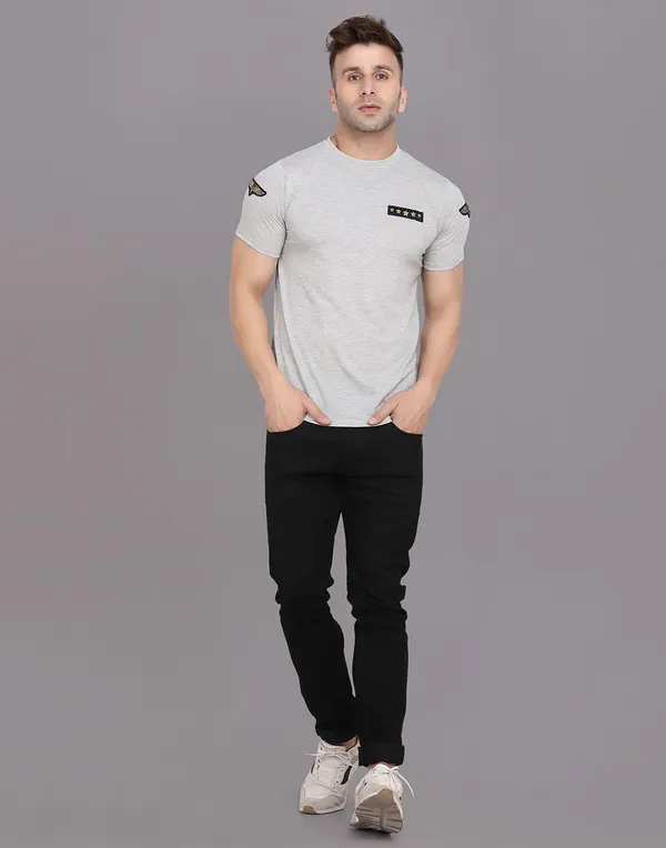 Silver_Cotton_Blend_Round_Neck_Half_Sleeve_T-Shirt_For_Men