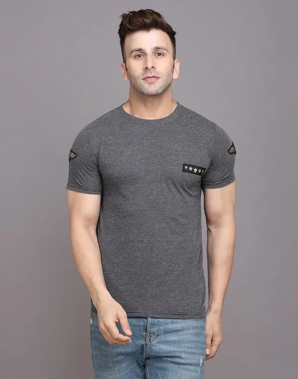Grey_Cotton_Blend_Round_Neck_Half_Sleeve_T-Shirt_For_Men