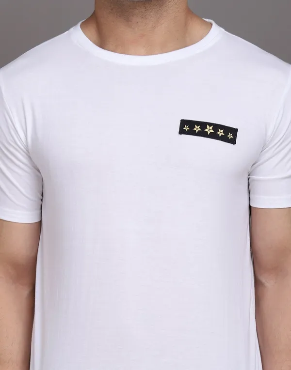 White_Cotton_Blend_Round_Neck_Half_Sleeve_T-Shirt_For_Men