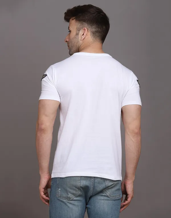 White_Cotton_Blend_Round_Neck_Half_Sleeve_T-Shirt_For_Men