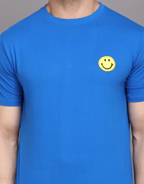 Blue_Cotton_Blend_Round_Neck_Half_Sleeve_T_Shirt_For_Men