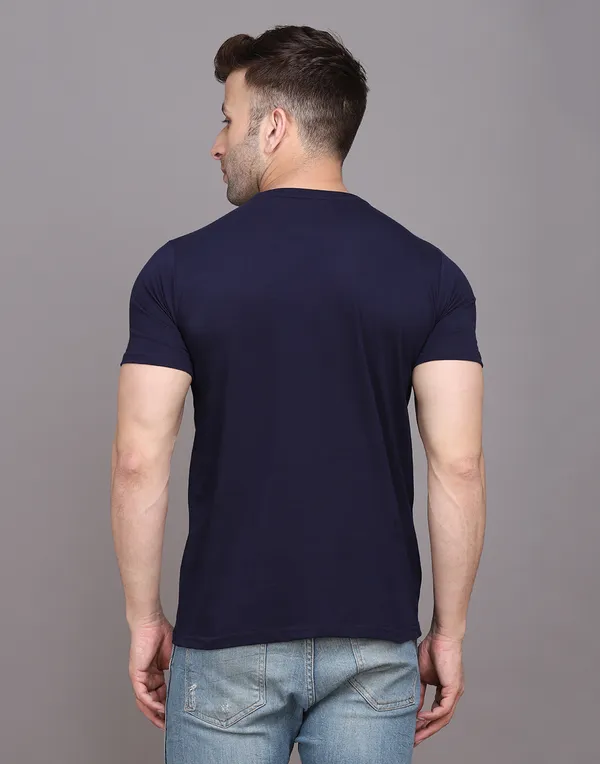 Dark_Blue_Cotton_Blend_Round_Neck_Half_Sleeve_T_Shirt_For_Men