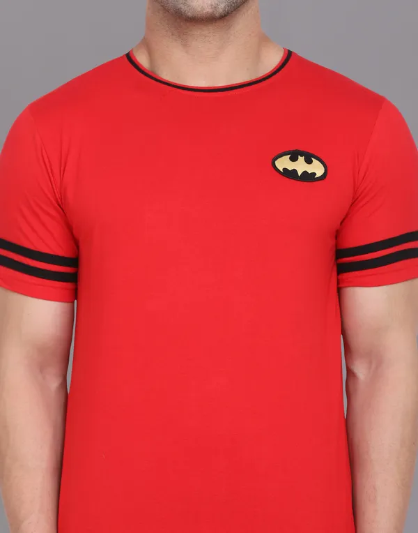 Red_Cotton_Blend_Round_Neck_Half_Sleeve_T_Shirt_For_Men