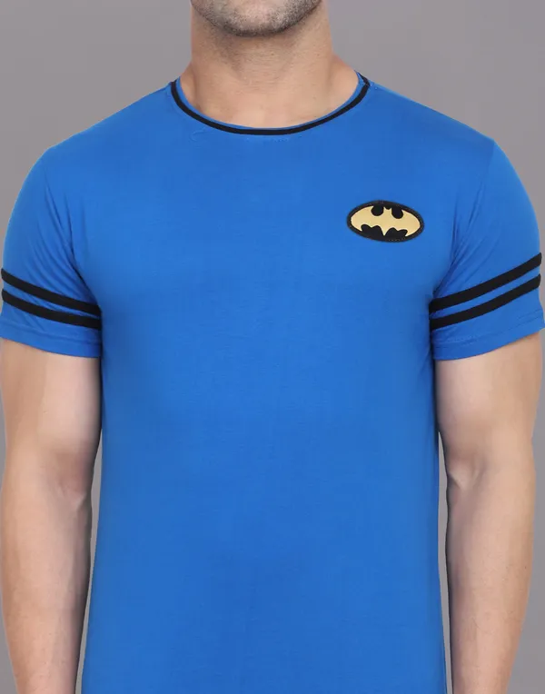 Blue_Cotton_Blend_Round_Neck_Half_Sleeve_T_Shirt_For_Men
