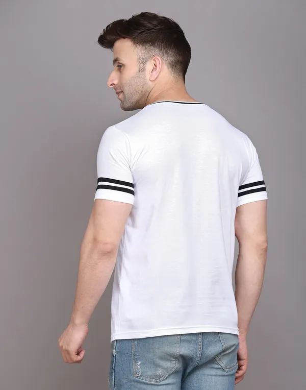 White_Cotton_Blend_Round_Neck_Half_Sleeve_T_Shirt_For_Men