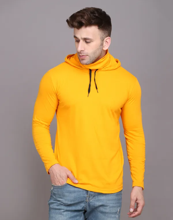 Yellow_Cotton_Blend_Hooded_Neck_Full_Sleeve_T_Shirt_For_Men