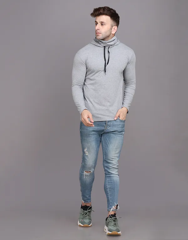 Silver_Cotton_Blend_Hooded_Neck_Full_Sleeve_T_Shirt_For_Men