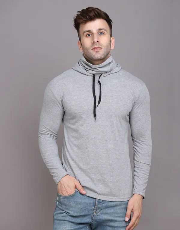 Silver_Cotton_Blend_Hooded_Neck_Full_Sleeve_T_Shirt_For_Men