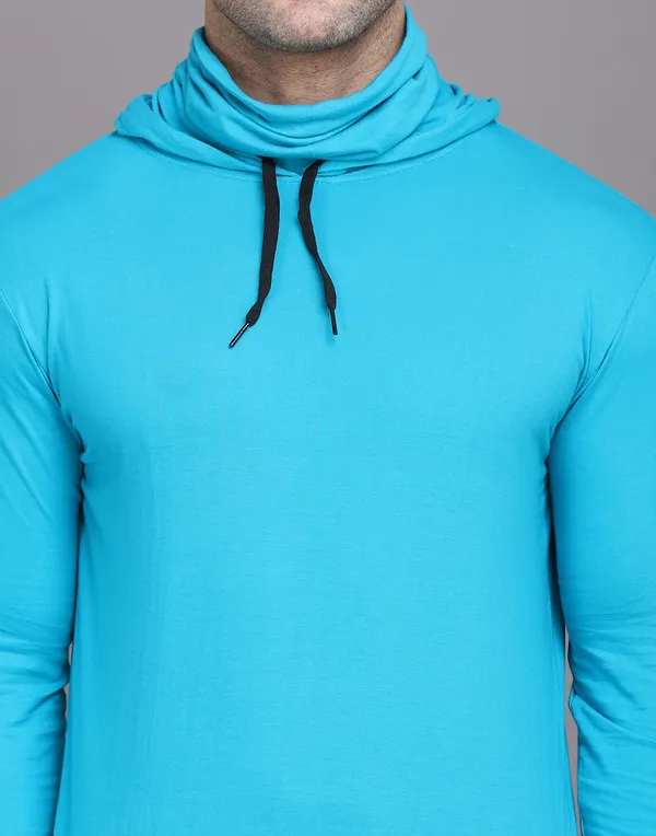 Turquoise_Cotton_Blend_Hooded_Neck_Full_Sleeve_T_Shirt_For_Men