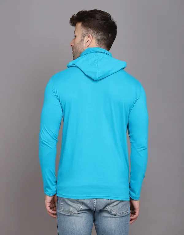Turquoise_Cotton_Blend_Hooded_Neck_Full_Sleeve_T_Shirt_For_Men
