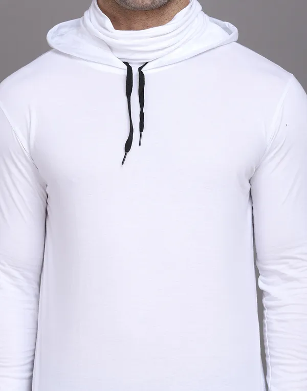 White_Cotton_Blend_Hooded_Neck_Full_Sleeve_T_Shirt_For_Men