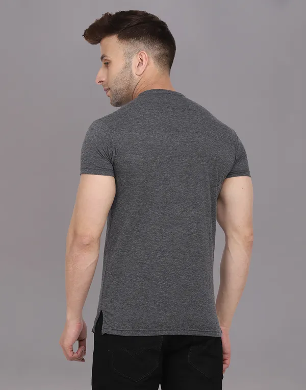 Grey_Cotton_Blend_Mandarin_Collar_Half_Sleeve_T_Shirt_For_Men