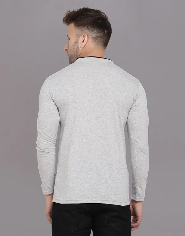 Silver_Cotton_Blend_Mandarin_Collar_Full_Sleeve_T_Shirt_For_Men