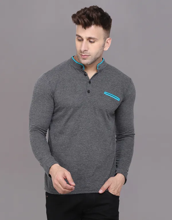 Grey_Cotton_Blend_Mandarin_Collar_Full_Sleeve_T_Shirt_For_Men