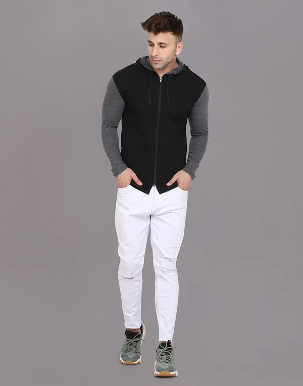 Black_Cotton_Blend_Hooded_Neck_Full_Sleeve_T_Shirt_For_Men