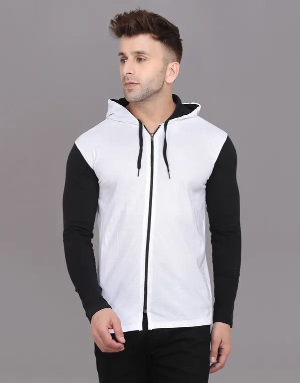 White_Cotton_Blend_Hooded_Neck_Full_Sleeve_T_Shirt_For_Men