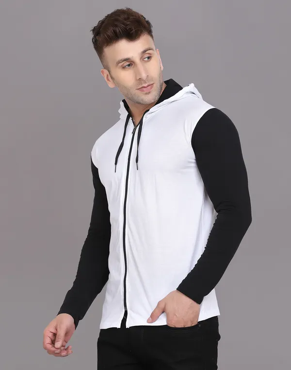 White_Cotton_Blend_Hooded_Neck_Full_Sleeve_T_Shirt_For_Men