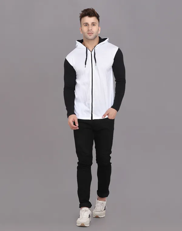 White_Cotton_Blend_Hooded_Neck_Full_Sleeve_T_Shirt_For_Men