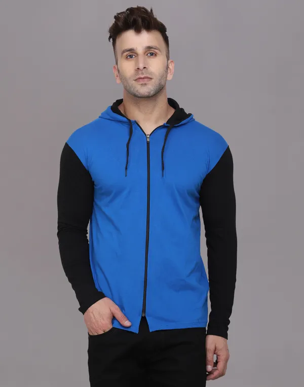 Blue_Cotton_Blend_Hooded_Neck_Full_Sleeve_T_Shirt_For_Men