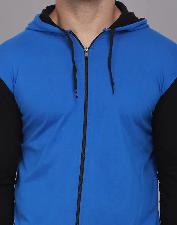 Blue_Cotton_Blend_Hooded_Neck_Full_Sleeve_T_Shirt_For_Men