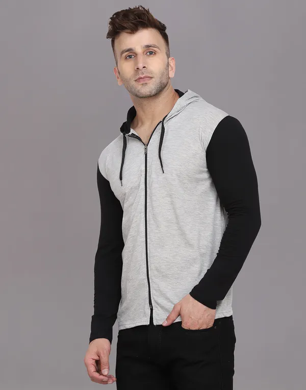 Silver_Cotton_Blend_Hooded_Neck_Full_Sleeve_T_Shirt_For_Men