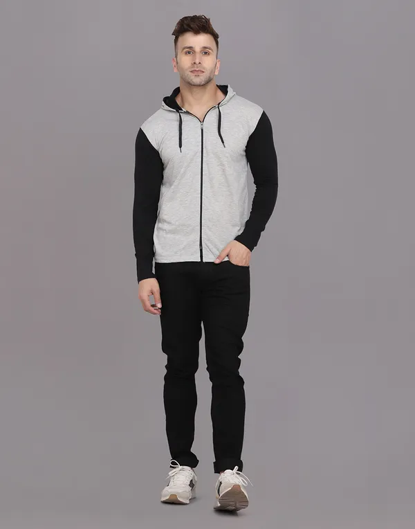 Silver_Cotton_Blend_Hooded_Neck_Full_Sleeve_T_Shirt_For_Men