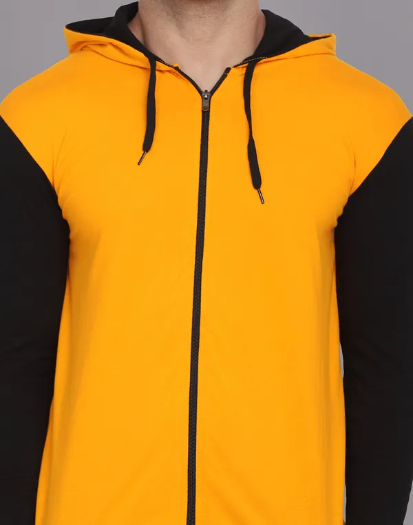 Yellow_Cotton_Blend_Hooded_Neck_Full_Sleeve_T_Shirt_For_Men
