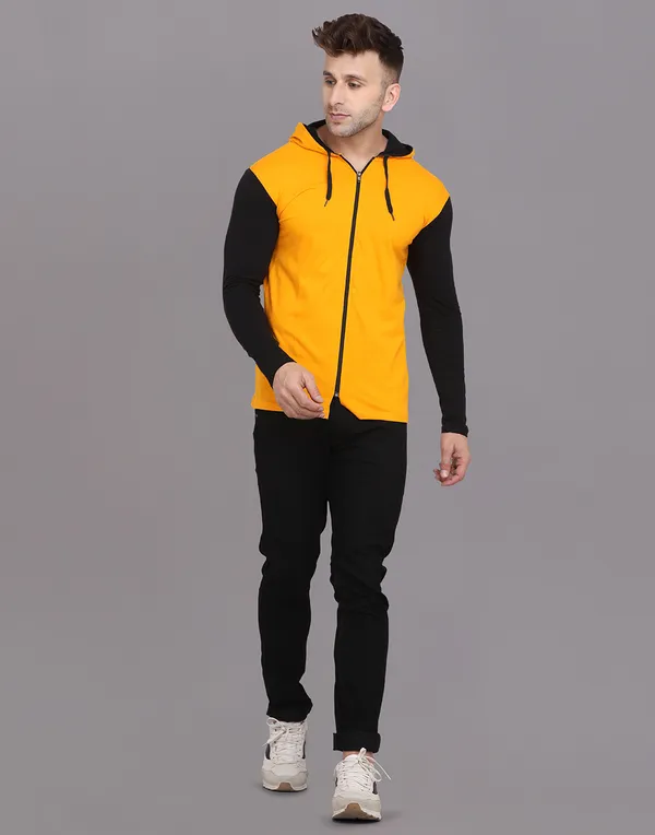 Yellow_Cotton_Blend_Hooded_Neck_Full_Sleeve_T_Shirt_For_Men