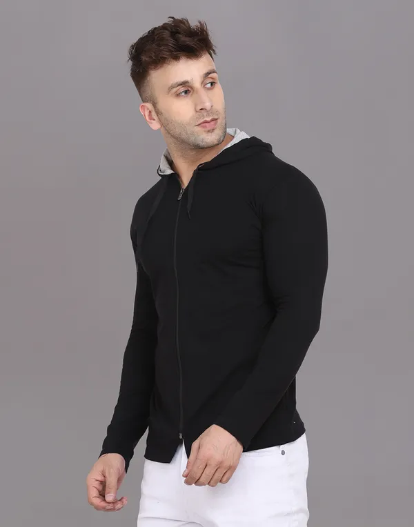 Black_Cotton_Blend_Hooded_Neck_Full_Sleeve_T_Shirt_For_Men