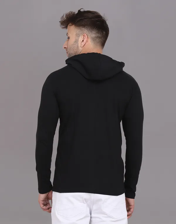 Black_Cotton_Blend_Hooded_Neck_Full_Sleeve_T_Shirt_For_Men