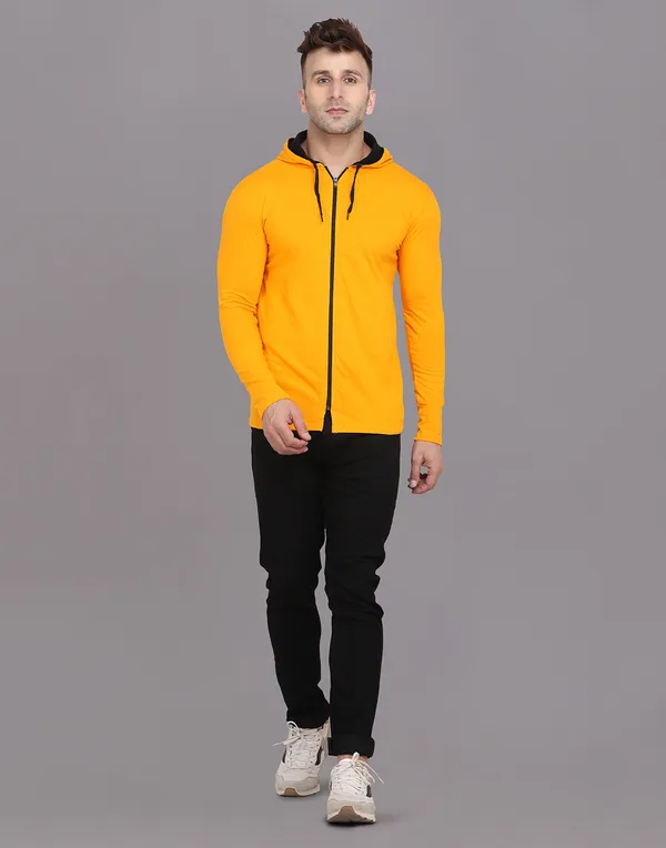 Yellow_Cotton_Blend_Hooded_Neck_Full_Sleeve_T_Shirt_For_Men