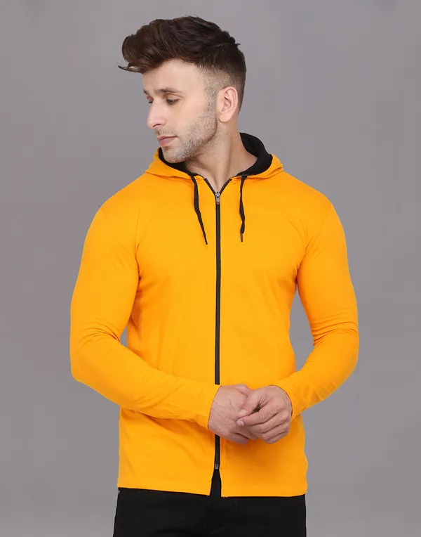 Yellow_Cotton_Blend_Hooded_Neck_Full_Sleeve_T_Shirt_For_Men