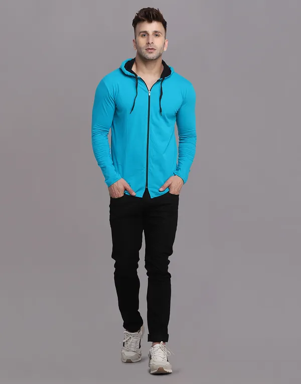 Turquoise_Cotton_Blend_Hooded_Neck_Full_Sleeve_T_Shirt_For_Men