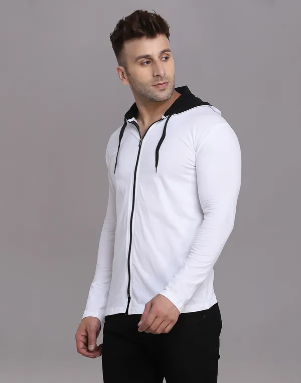 White_Cotton_Blend_Hooded_Neck_Full_Sleeve_T_Shirt_For_Men