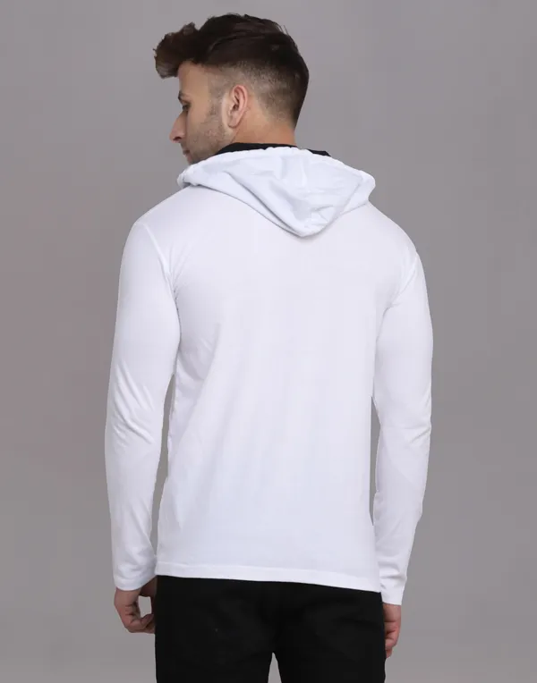 White_Cotton_Blend_Hooded_Neck_Full_Sleeve_T_Shirt_For_Men