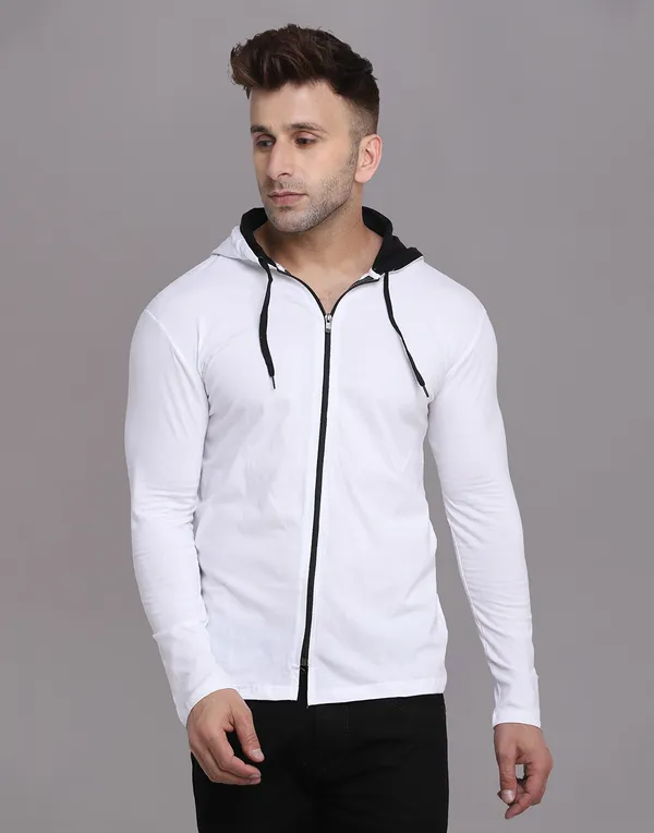White_Cotton_Blend_Hooded_Neck_Full_Sleeve_T_Shirt_For_Men