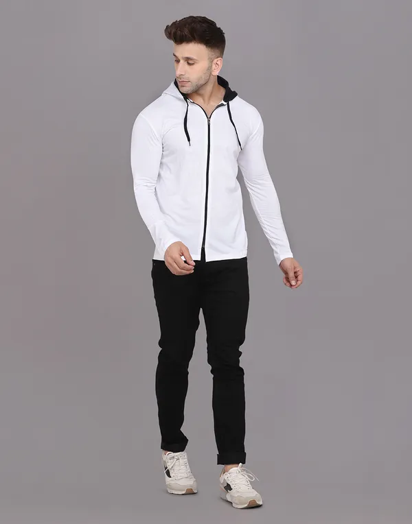White_Cotton_Blend_Hooded_Neck_Full_Sleeve_T_Shirt_For_Men