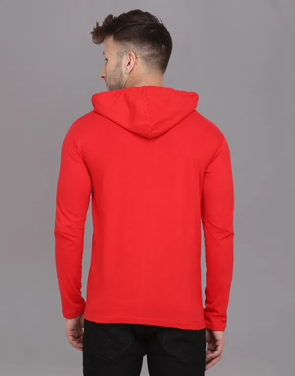 Red_Cotton_Blend_Hooded_Neck_Full_Sleeve_T_Shirt_For_Men