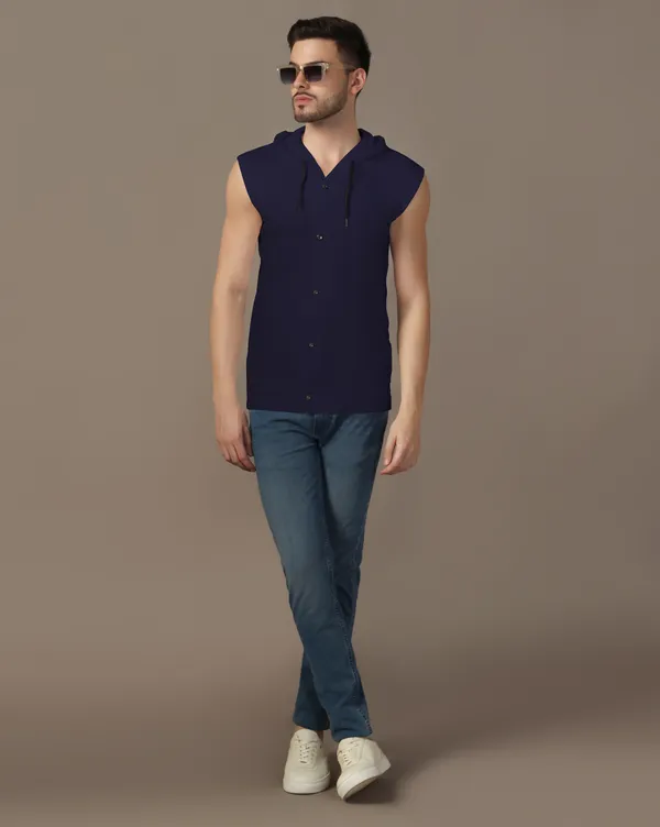 Dark_Blue_Cotton_Blend_Hooded_Neck_Sleeveless_T-Shirt_For_Men