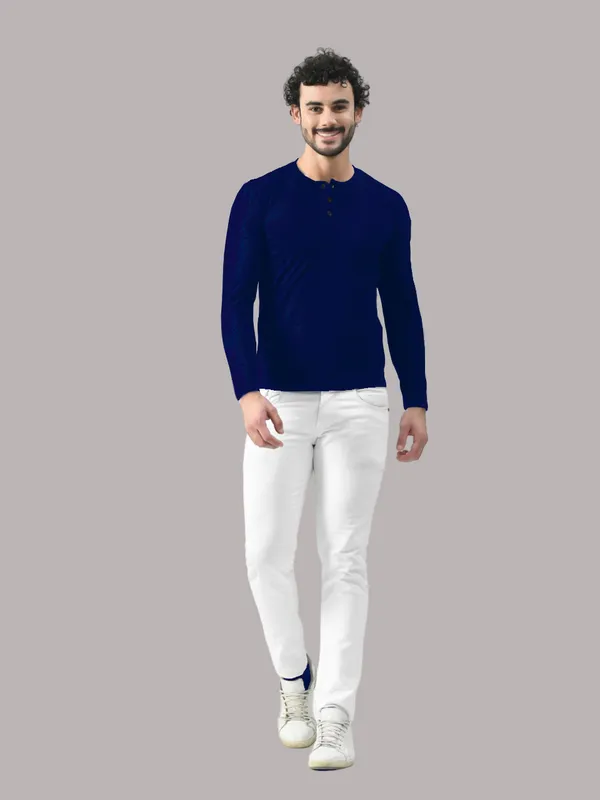 Dark_Blue_Cotton_Blend_Henley_Neck_Full_Sleeve_T_Shirt_For_Men