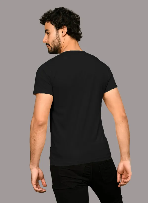 Black_Cotton_Blend_Henley_Neck_Half_Sleeve_T_Shirt_For_Men