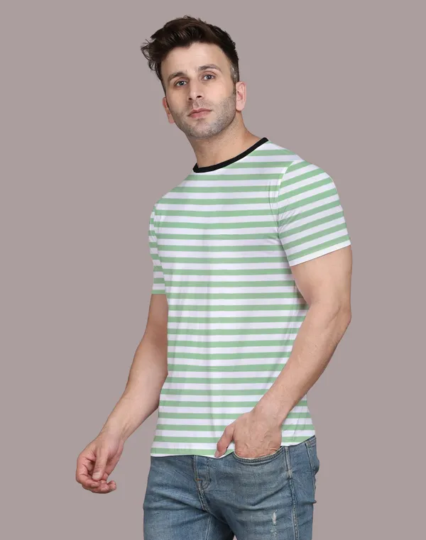 Green_Cotton_Blend_Round_Neck_Half_Sleeve_T_Shirt_For_Men